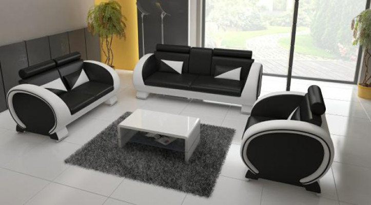 LEDERSOFA 3+1 CANAPÉ POLSTERGARNITUR POLSTER SOFA LEDERSOFA DESIGNERSOFA mat USB