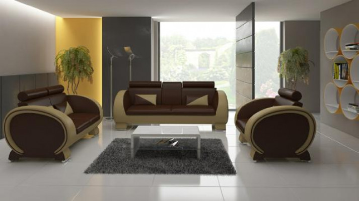 LEDERSOFA 3+1 CANAPÉ POLSTERGARNITUR POLSTER SOFA LEDERSOFA DESIGNERSOFA mat USB