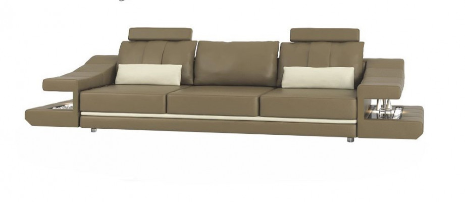 Moderne Designer Luxus Sofa 3 Sëtzer Miwwelen Polster Lieder Brong Grouss Sofaën Couchën