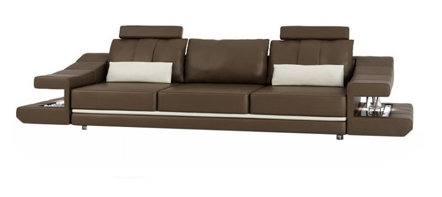 Moderne Luxus Designer Sofa 3 Sëtzer Miwwel Polster Textil Brong Couchen Eck