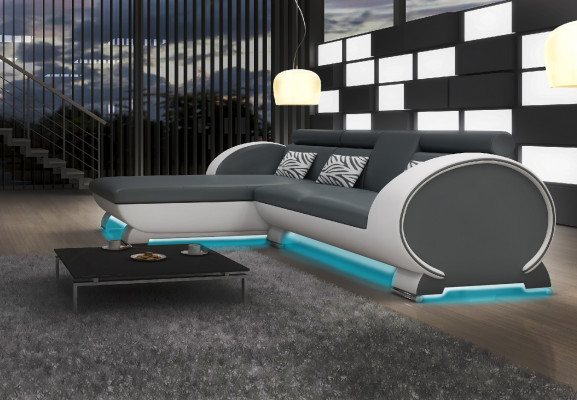 Liederkanapé Ecke-Sofa Sofa Garnitur Designer Canapé Barfunktion Sofa mat USB Polster