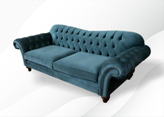 Sofa Luxus Textil Chesterfield Canapéen Sofas Polster Gréisst 3 Sëtz Garnitur