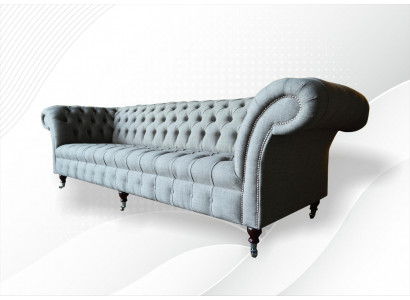 xxl Grouss Sofa Couch Chesterfield 265cm Polstersofa 4 Sëtzer Textil Modern