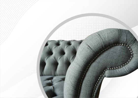 xxl Grouss Sofa Couch Chesterfield 265cm Polstersofa 4 Sëtzer Textil Modern