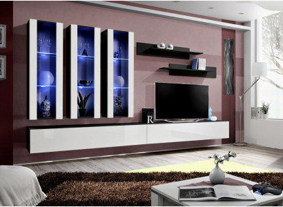 Wunnmauer Hänkvitrin Wunnzëmmer Lowboard TV Stänner Modern Design Set 7tlg.