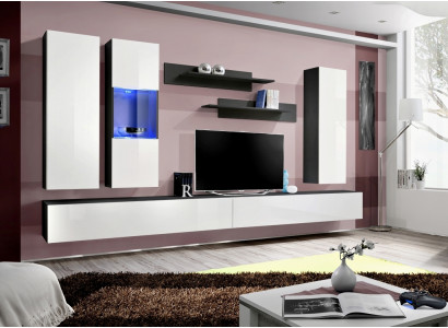 Designer Set 7 Stéck Wunnwand Häng Vitrine Wandspaf Luxus Miwwelen Wunnzëmmer