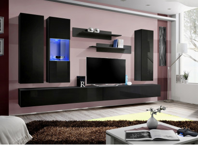 Wunnzëmmermiwwele Set Designer Wunnwand TV Stänner Design Ariichtung 7 Stéck.