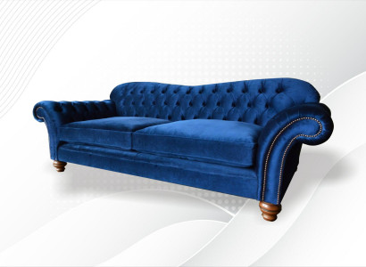 xxl Grousst Sofa Couch Chesterfield 240cm Polstersofa 4 Sëtzer Lieder