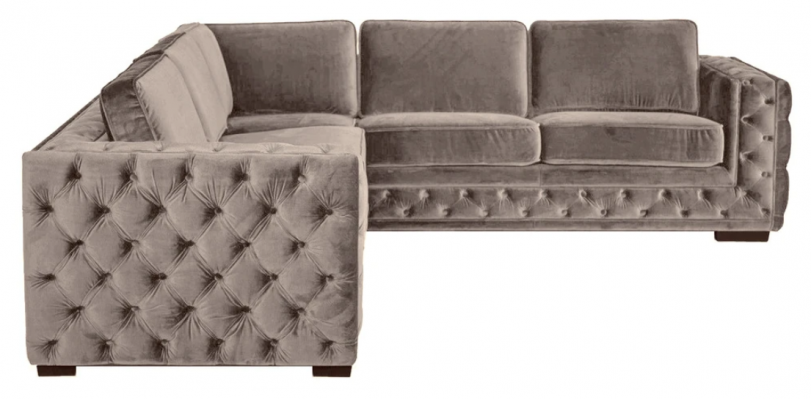 Chesterfield Couch Luxus Samt Stoff Couchen Sofa Set Knäpper Polster Nei Beige