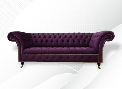 XXL Canapé 3-sëtz Couche Matelassé Chesterfield Sëtz Garnitur Textil Lieder
