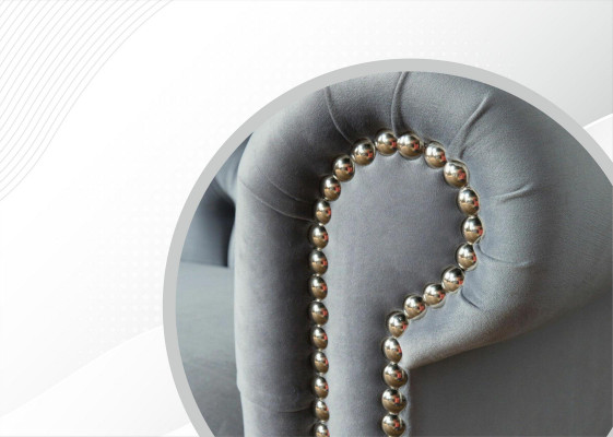 Chesterfield Canapé Sofa Polster Stoff Lieder Textil Couchen Dekor Garnitur