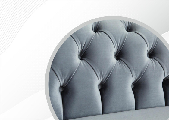 Chesterfield Canapé Sofa Polster Stoff Lieder Textil Couchen Dekor Garnitur