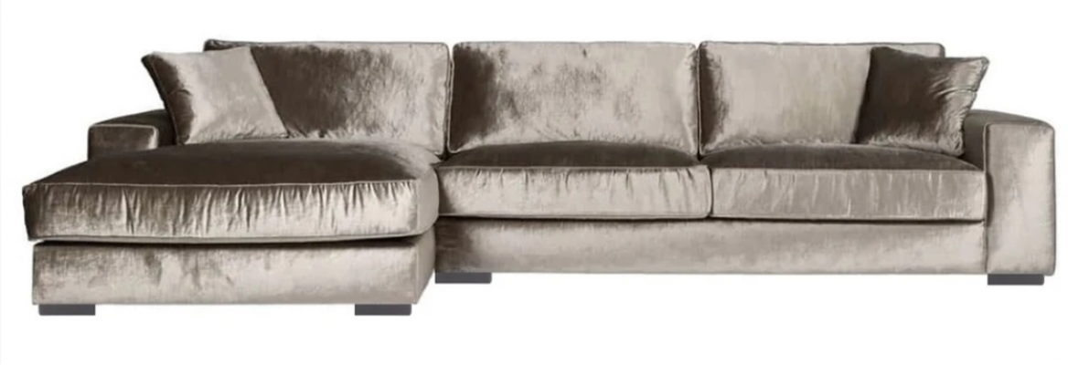 Braune Eckcouch Stoff Wunnzëmmer Design Couchen Polstersofa Sofaen Italienesch