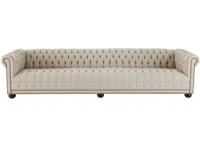 Crème Chesterfield Wunnzëmmer Véierplazeg-Design Canapé Sofa Miwwelen Stoff Sofasen