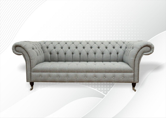 Chesterfield 3 Sëtz Designer Sofa Sofas Polster Couchen Stoff Textil