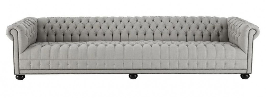 Crème Chesterfield Wunnzëmmer Véierplazeg-Design Canapé Sofa Miwwelen Stoff Sofasen