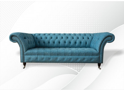 Chesterfield Canapé Sofa Polster 3 Sëtz Dekor Canapéen Sëtz Garnitur Sofas