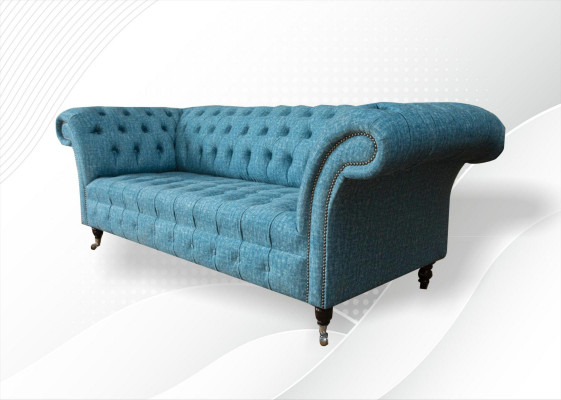 Chesterfield Canapé Sofa Polster 3 Sëtz Dekor Canapéen Sëtz Garnitur Sofas