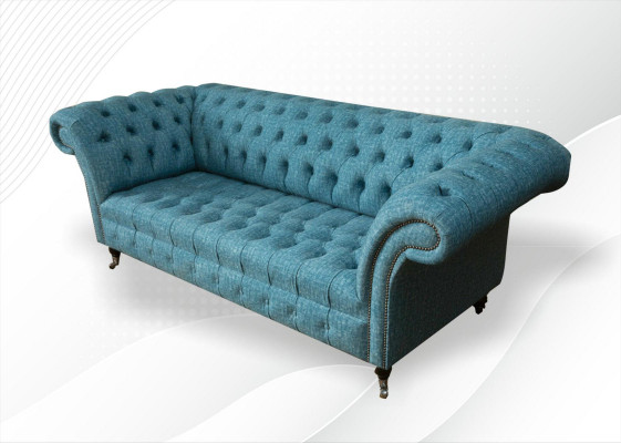 Chesterfield Canapé Sofa Polster 3 Sëtz Dekor Canapéen Sëtz Garnitur Sofas