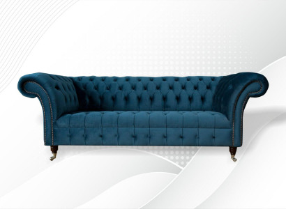 XXL grousse Sofa 3 Sëtzer Couch Chesterfield Polstersëtz Garnitur Stëff Textil