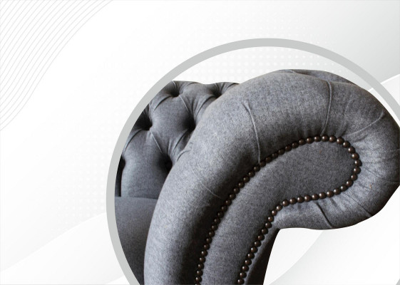 xxl grouss Sofa 3 Sëtzer Couch Chesterfield Polster Garnitur Sëtz Stoff Textil