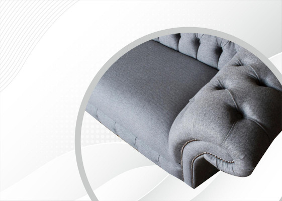 xxl grouss Sofa 3 Sëtzer Couch Chesterfield Polster Garnitur Sëtz Stoff Textil