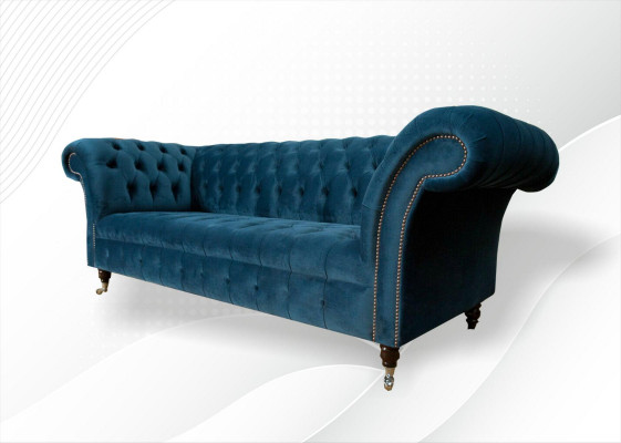 Chesterfield Sofa Sëtz Couch Modern Polster Sëtz Garnitur Textil