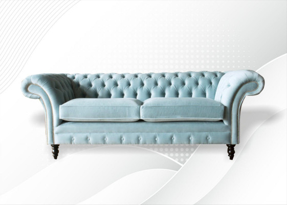 Chesterfield Canapé Këssen Lieder Sofa 3 Sëtzen Klassesch Canapéen