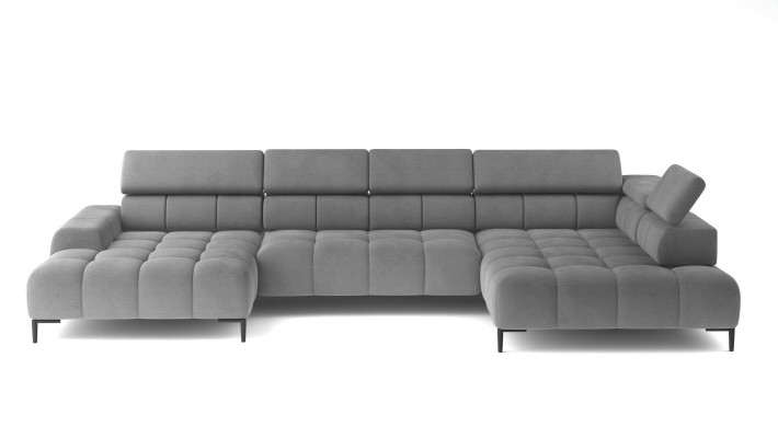 Eckcouch Stoff Sofa Couch Pouf Eck Sëtz Wohnlandschaft Eckgrupp U-Form Gro