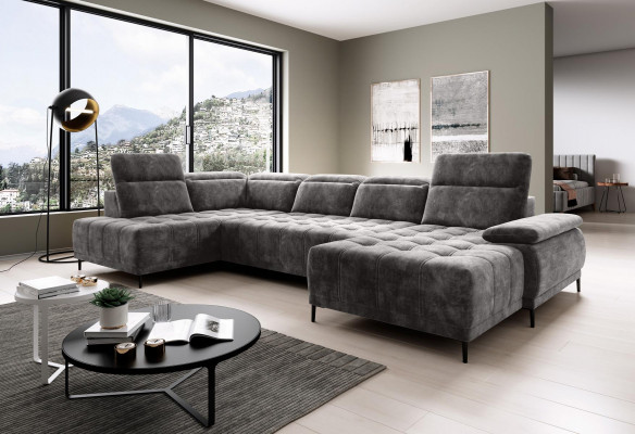 Sofa Bettfunktioun Canapé Stoff Sofa Wunnlanschaft Lieder Design Eckssofa U-Form