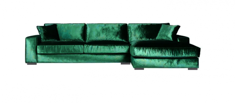 Gréng Wénkel-Canapé Stoff Wunnzëmmer Design Sofa Polster Canapéen Grouss Samt Nei