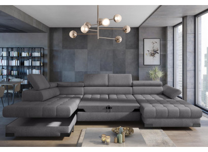 Couch Stoff Sofas Eckcouch Këschte Neit Design Ecksofa U-Form Bettfunktioun