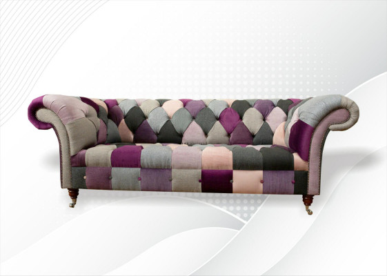 Chesterfield 3 Sëtzer Designer Miwwelen Nei Modern Design Textil Wunnzëmmer Couchen
