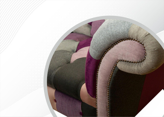 Chesterfield 3 Sëtzer Designer Miwwelen Nei Modern Design Textil Wunnzëmmer Couchen