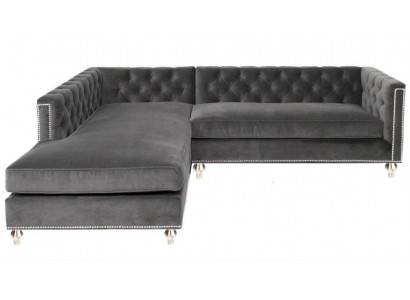 Eckcanapé Wunnlandschaft Canapé-Wénkel Garnitur Polstersamt Stoff Miwwelen Design Gro