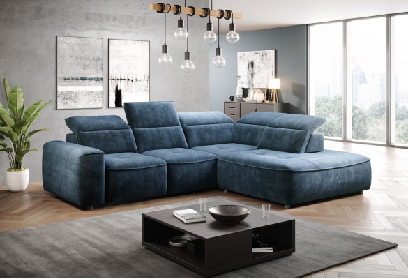 Ecksofa L-Form Stoff Luxus Design Wunnlandschaft Polstermëll Couche Couchen Miwwelen