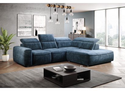 Ecksofa L-Form Stoff Luxus Design Wunnlandschaft Polstermëll Couche Couchen Miwwelen