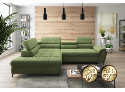 Eckcouch L-Form Sofa Couch Design Polster Schlofcouch Textil Bettfunktion Textil
