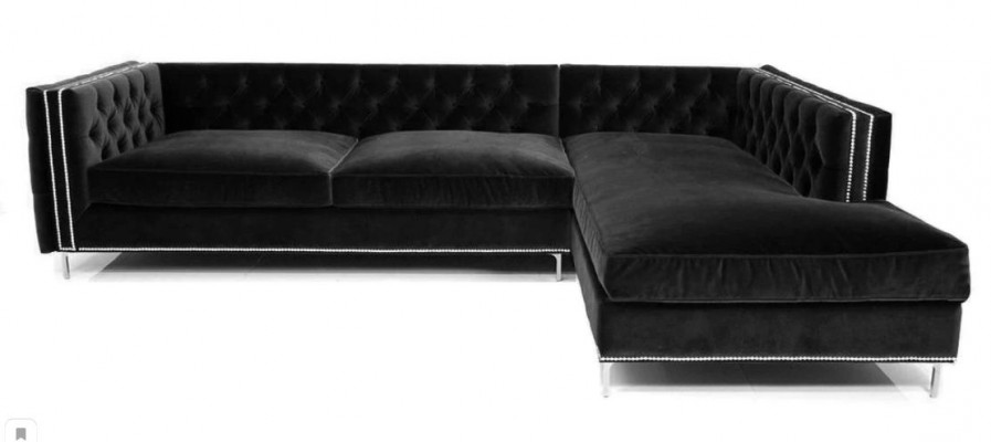 Ecksofa Blo Wunnlandschaft xxl Miwwelen Design Canapé Eckgarnitur Polster grouss Chesterfield