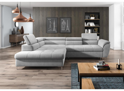 Eckcanapé L-Form Canapé Design Polster Modern Textil Bettkästen Multifunktion Stoff