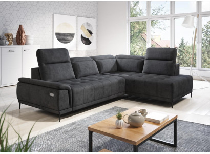 Automatesche Ecksofa L-Form Canapé Wunnlandschaft Garnitur Design Sofa Stoff