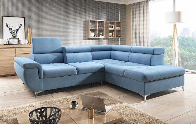 Stoff L-Form Canapé Wunnlandschaft Ecksofa Garnitur Dekor Modern Design Canapé