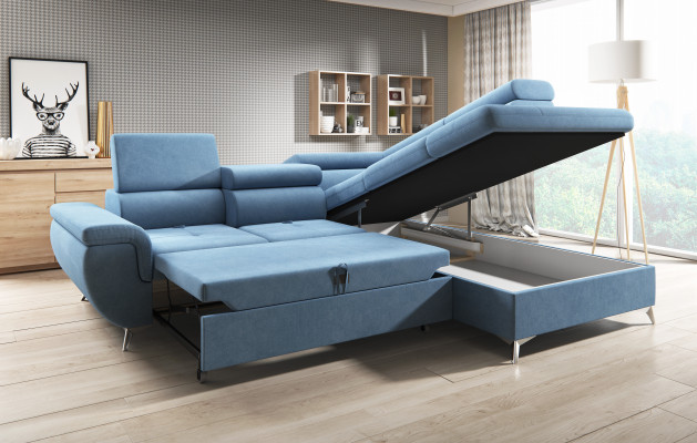 Stoff L-Form Canapé Wunnlandschaft Ecksofa Garnitur Dekor Modern Design Canapé