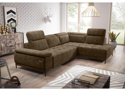 Wohnlandschaft Garnitur Design Canapé Stoff Automatescht Eckcanapé L-Form Couch