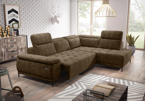 Wohnlandschaft Garnitur Design Canapé Stoff Automatescht Eckcanapé L-Form Couch