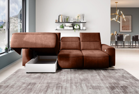 Wunnlandschaft Sofa Eck Design Modern Sofa Stoff Nei Braun Ecksofa L Form Couch