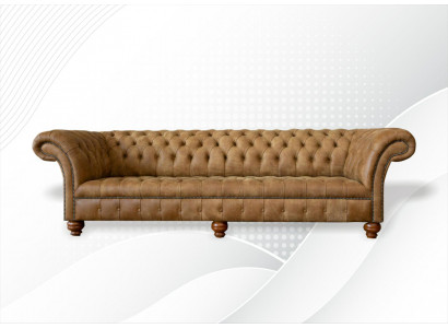Chesterfield 4-Platzer Hellbrong Modern Design Canapéen Lieder Sofa Kreativ Miwwelen