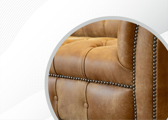 Chesterfield 4-Platzer Hellbrong Modern Design Canapéen Lieder Sofa Kreativ Miwwelen