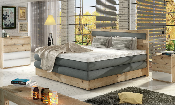 Luxus Boxspring Bett Betten Eichenmassivholz Polster Design Duebel Land Lieder.