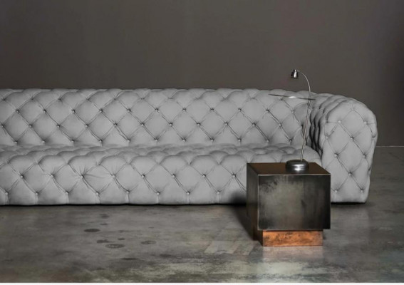 Grou Chesterfield Wunnzëmmer Modern Design Canapé Sofa Miwwel Stoff Grouss XXL Nei